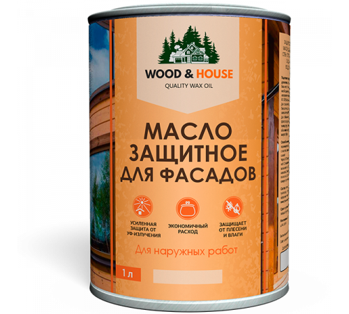 Купить МАСЛО ЗАЩИТНОЕ ДЛЯ ФАСАДОВ WOOD & HOUSE в Севастополе, Республика Крым