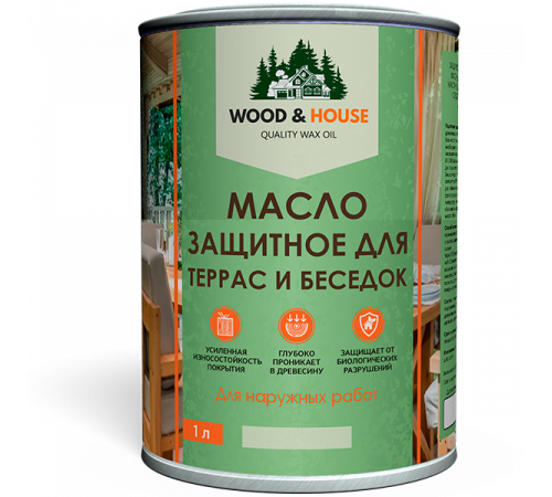 Заказать МАСЛО ЗАЩИТНОЕ ДЛЯ ТЕРРАС И БЕСЕДОК WOOD & HOUSE в Севастополе, Республика Крым